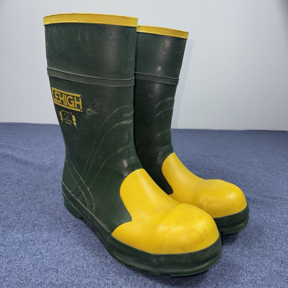 Lehigh Safety Shoes Size 8 Unisex Steel Toe Dielectric Waterproof Rubber Work
